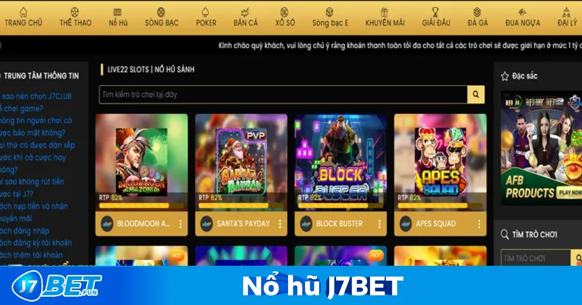 Các Trò Chơi Độc Đáo Chỉ Có Tại J7bet